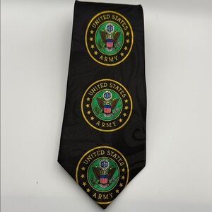 Steven Harris  Black and Gold Army Emblem Tie
Hand Made,Mily, Patriotic